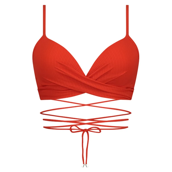 Beachlife Fiery Red Twist Bikinitop